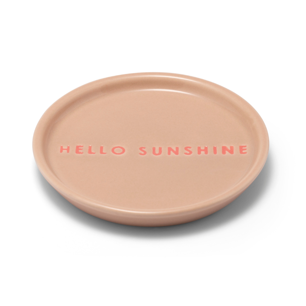 Vondels Ceramic Petit Four Plate Hello Sunshine beige Ø8.5cm