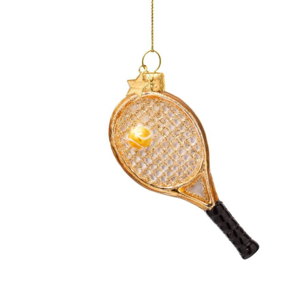 Vondels Kersthanger tennisracket goud 9.5 cm