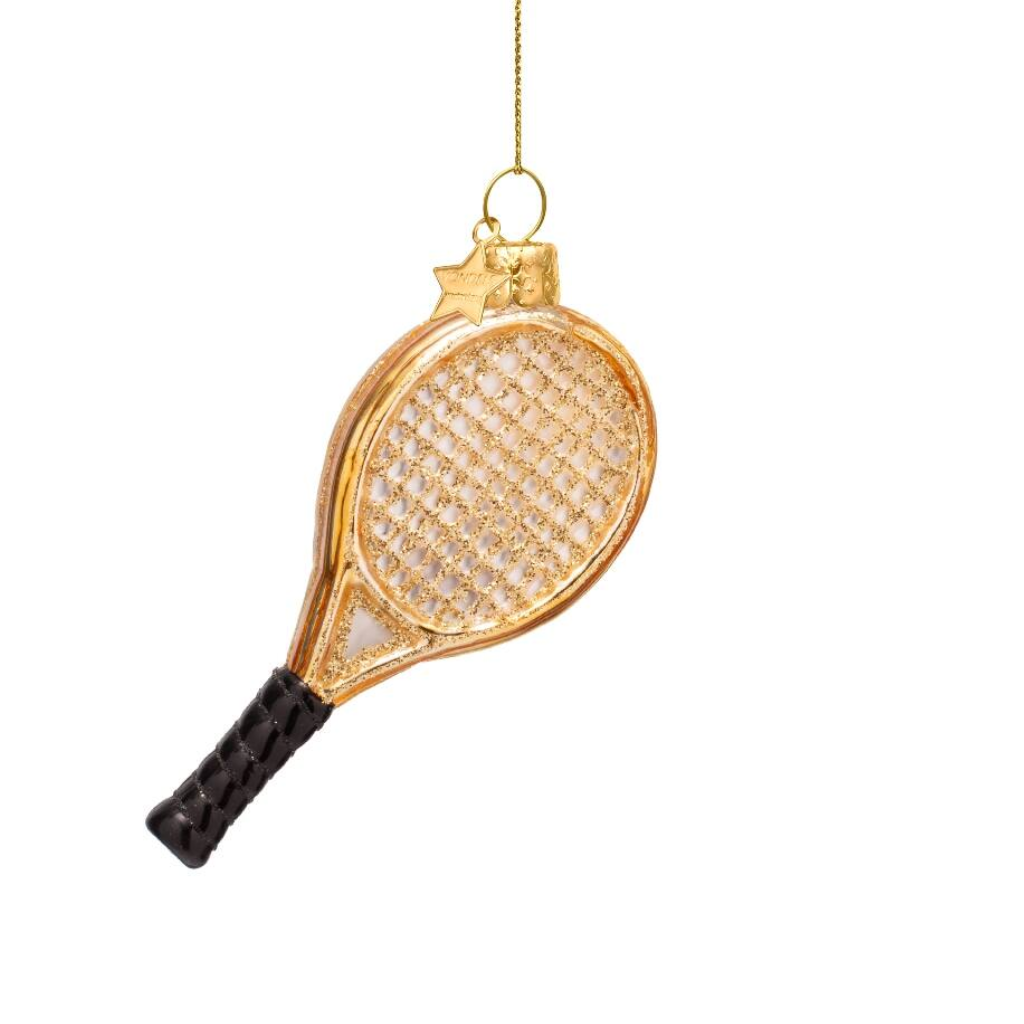 Vondels Kersthanger tennisracket goud 9.5 cm