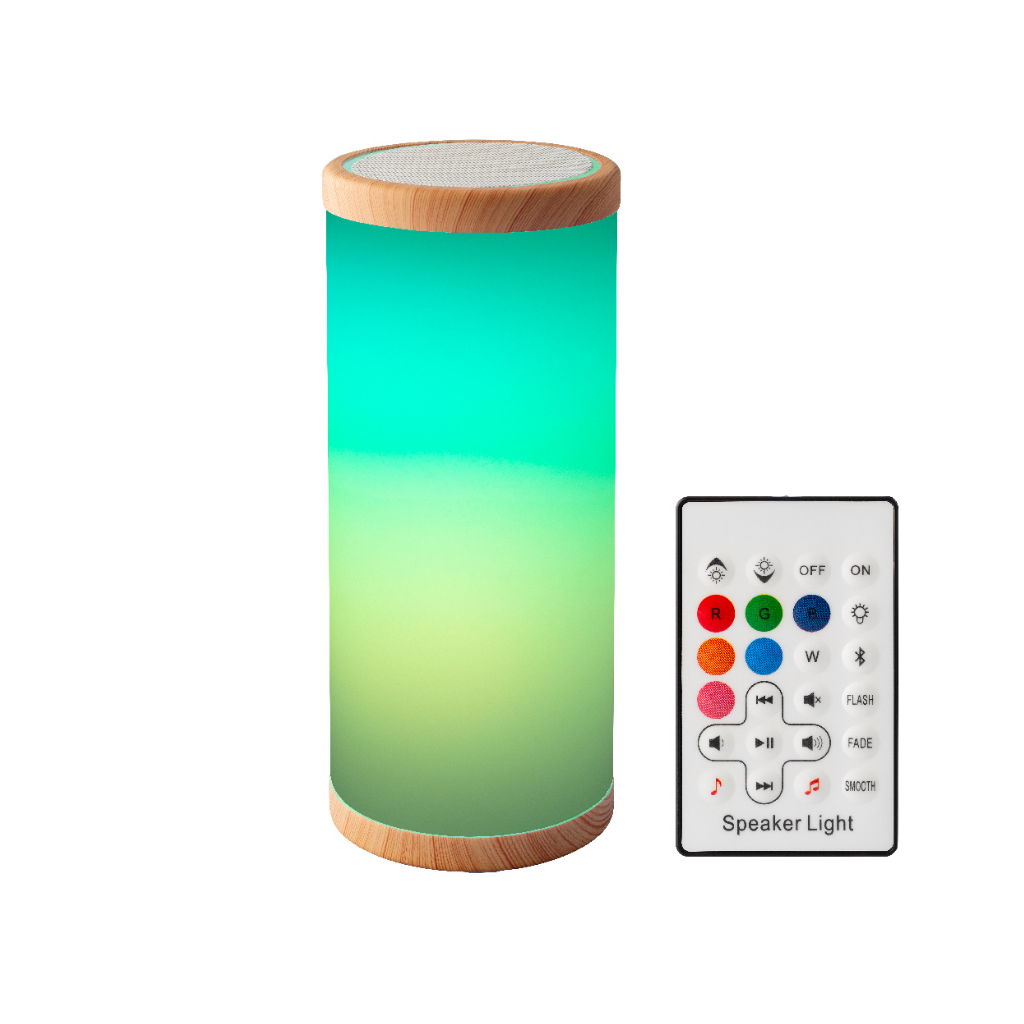 Lumineo LED speaker oplaadbaar buiten hout 23.8 cm