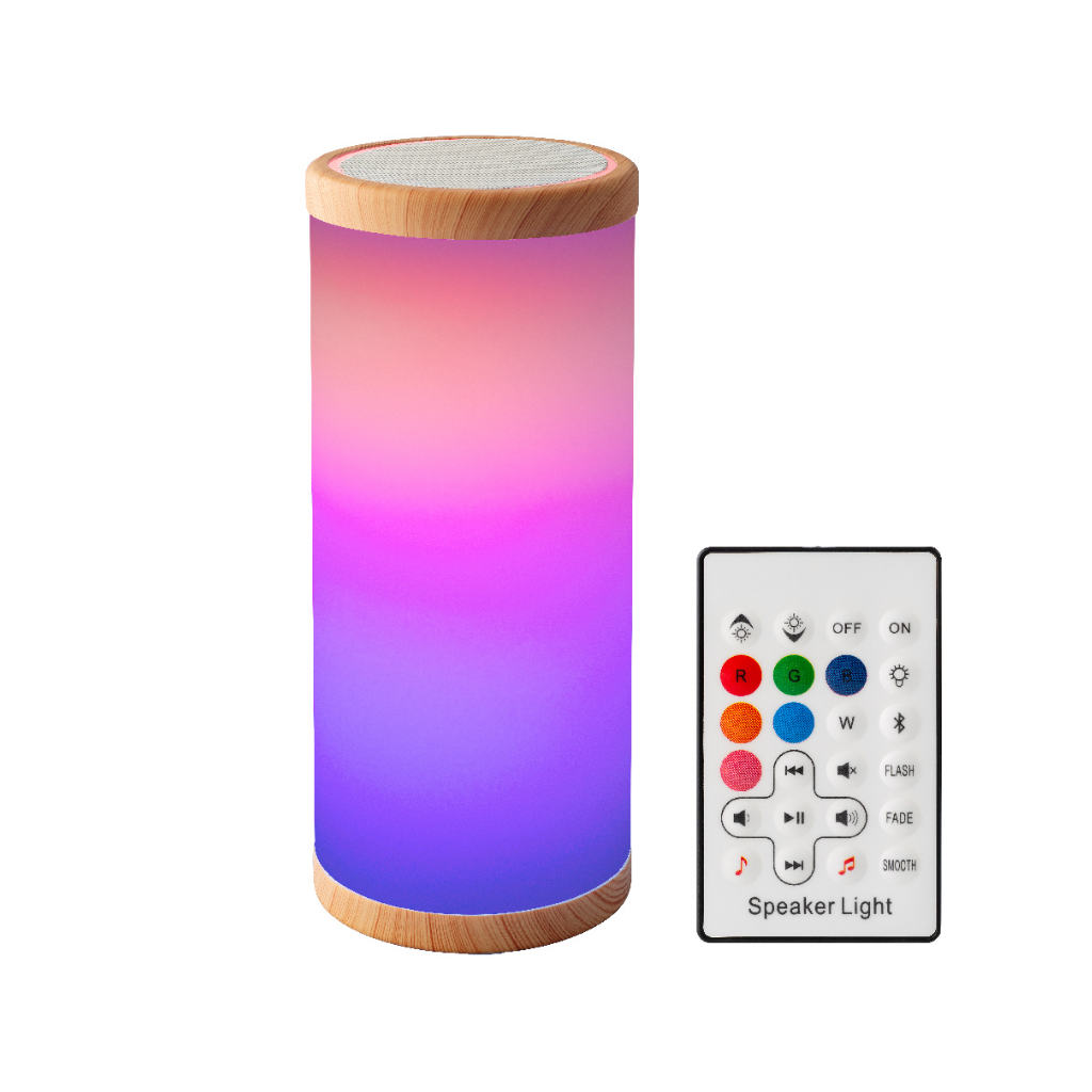 Lumineo LED speaker oplaadbaar buiten hout 23.8 cm