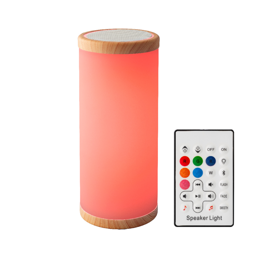 Lumineo LED speaker oplaadbaar buiten hout 23.8 cm