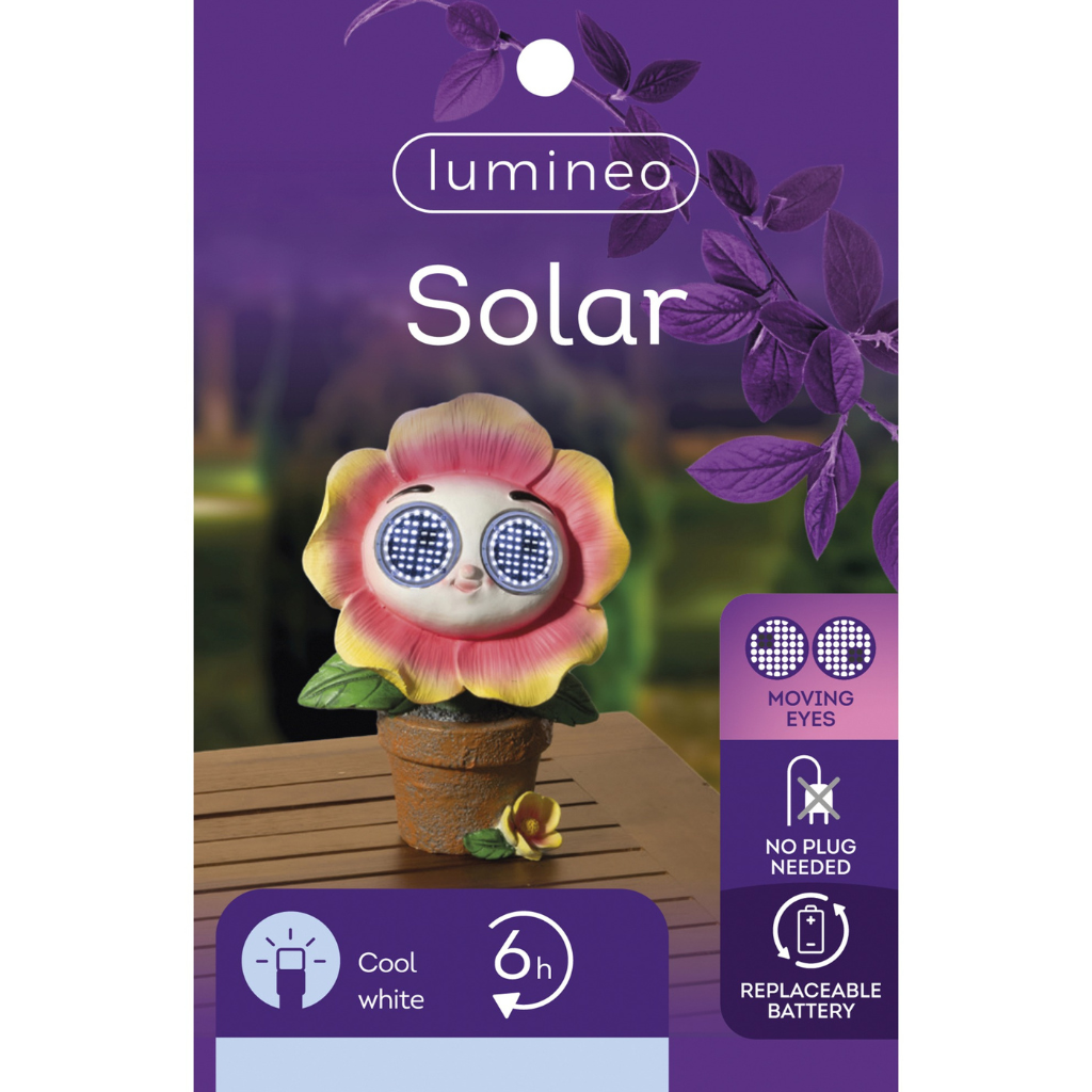 Lumineo Solar Tuinfiguur Kleurrijk Licht 9.5 x 14.5 x 20.8 cm