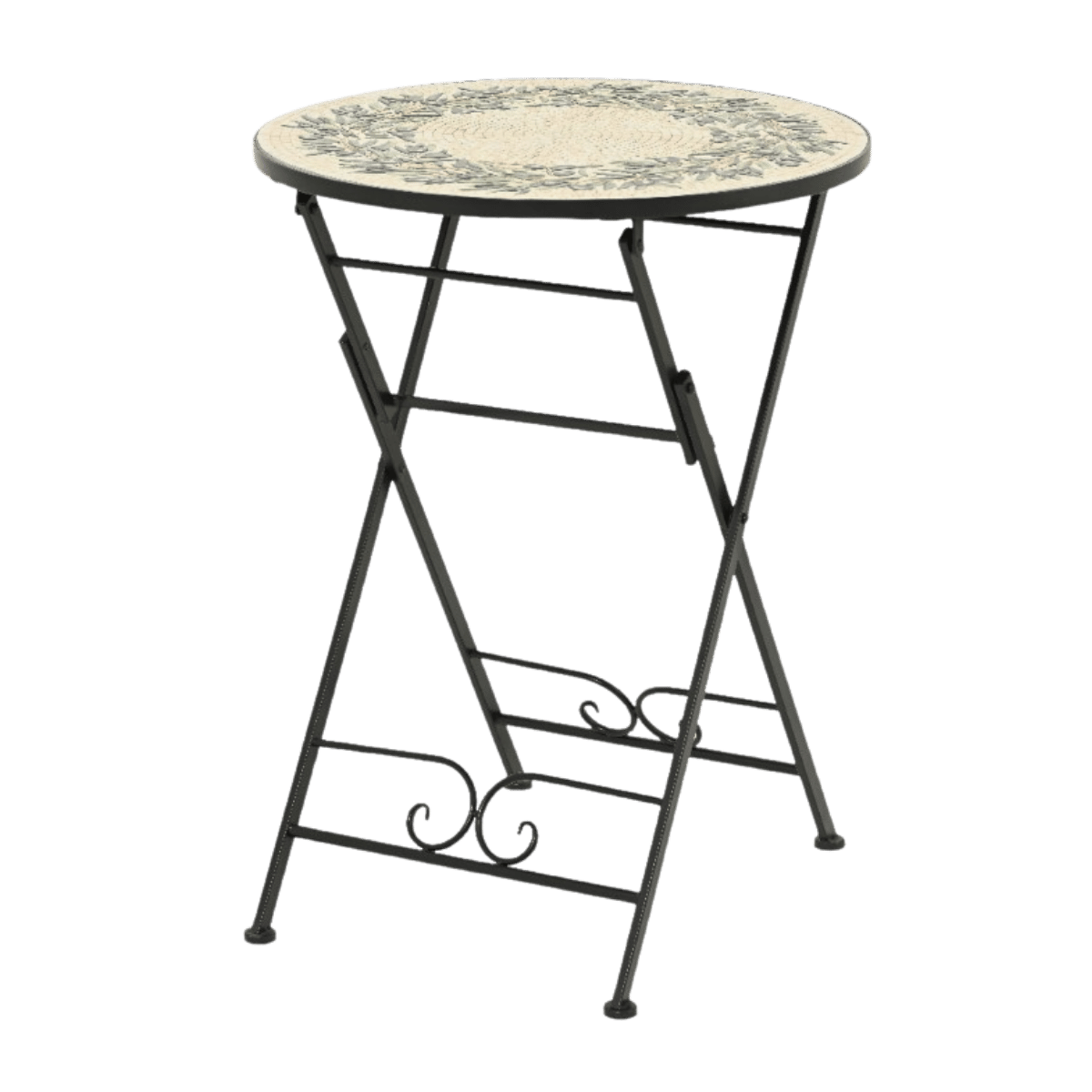 Outdoor Living Bistrotafel Athens Olijf Zwart Staal 58 x 76 cm