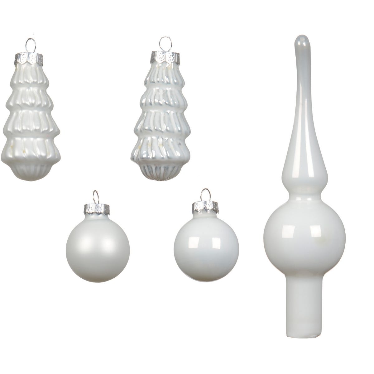 Decoris Kerstballen Set  Glas Wit Ø 3 cm 13 Stuks