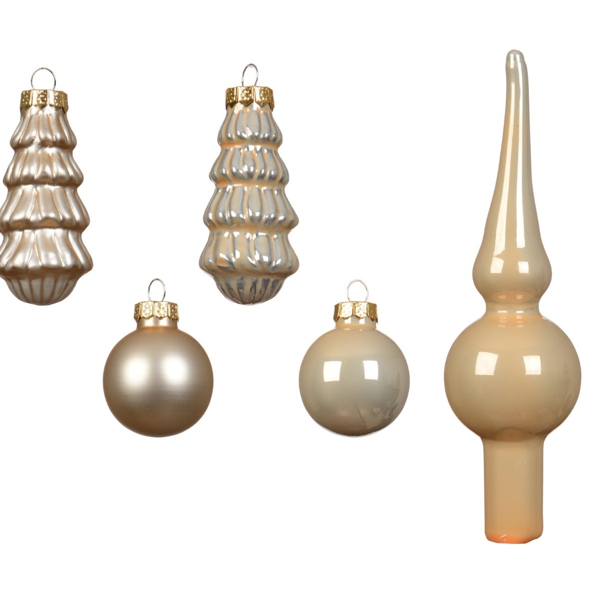 Decoris Kerstballen Set  Glas Beige Ø 3 cm 13 Stuks