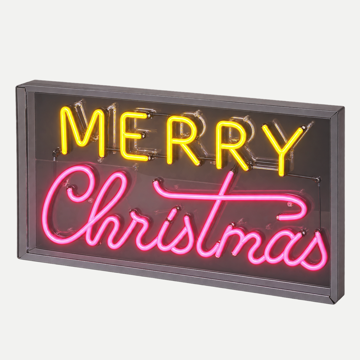Lumineo Verlicht Kerstfiguur Neon Merry Christmas Naturel Warm Wit 220 Lampjes 4.7 x 43 x 23 cm