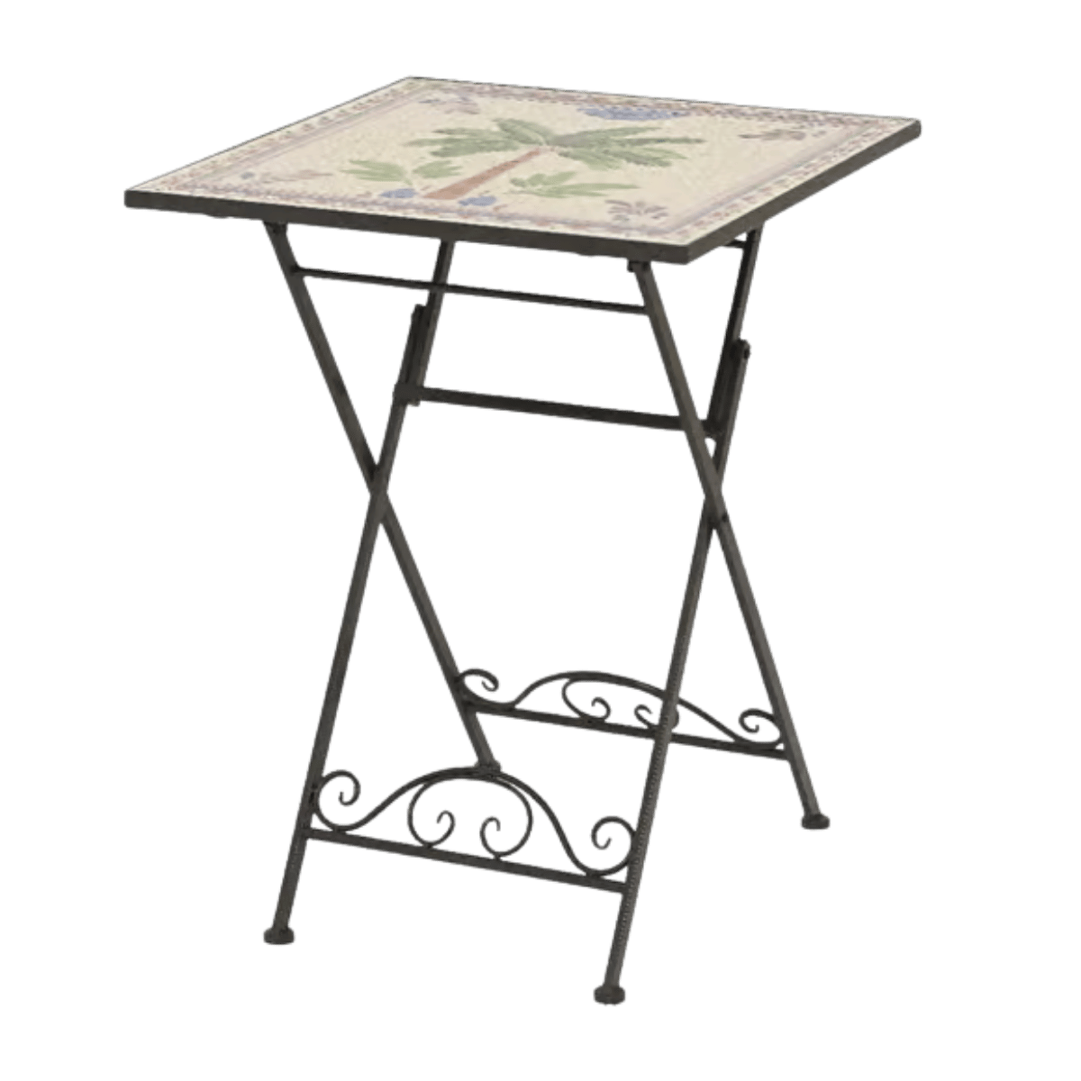 Outdoor Living Bistrotafel Havana Palm Bruin Staal 58 x 58 x 76 cm