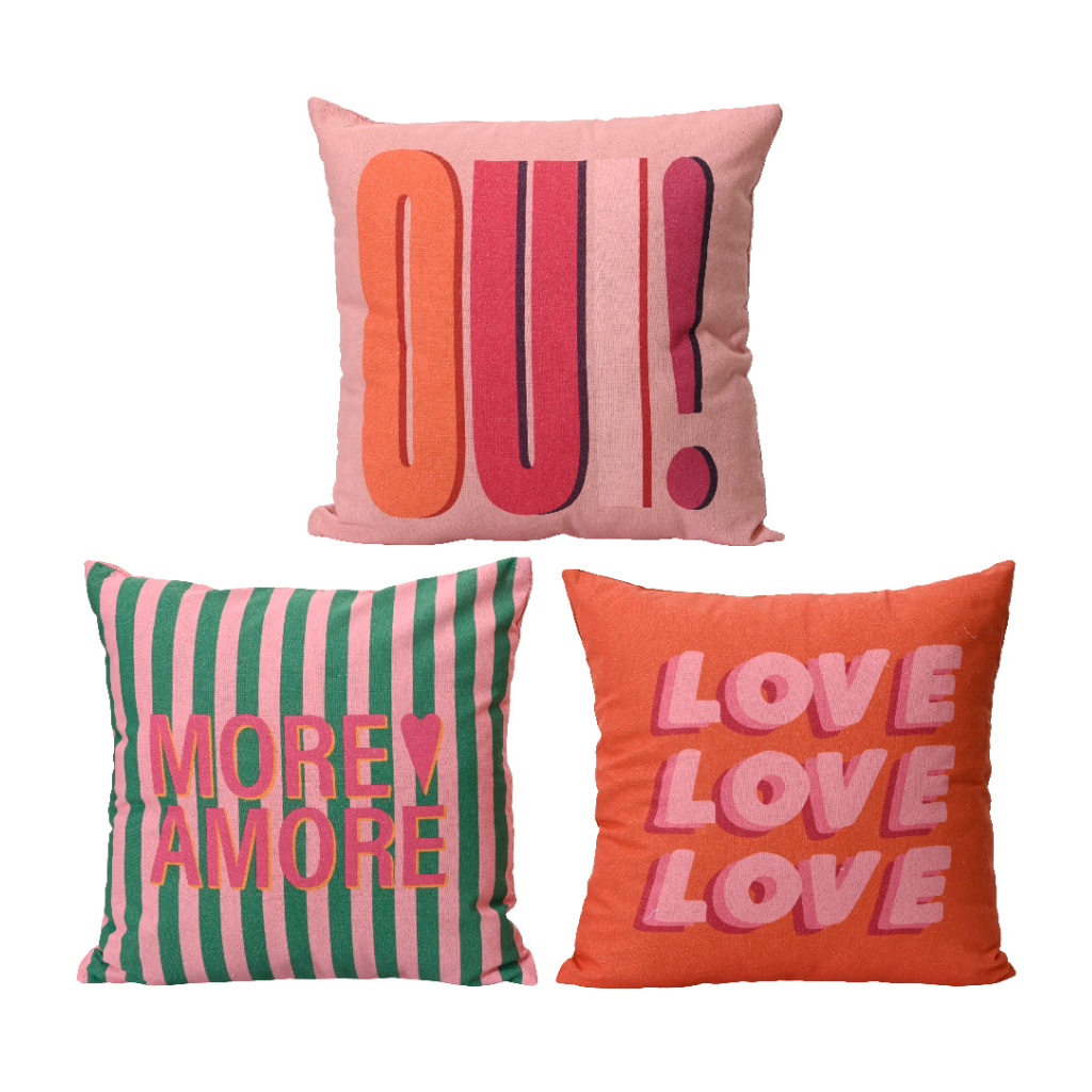 Decoris Sierkussen Buiten Liefde Roze 45 x 45 x 4 cm