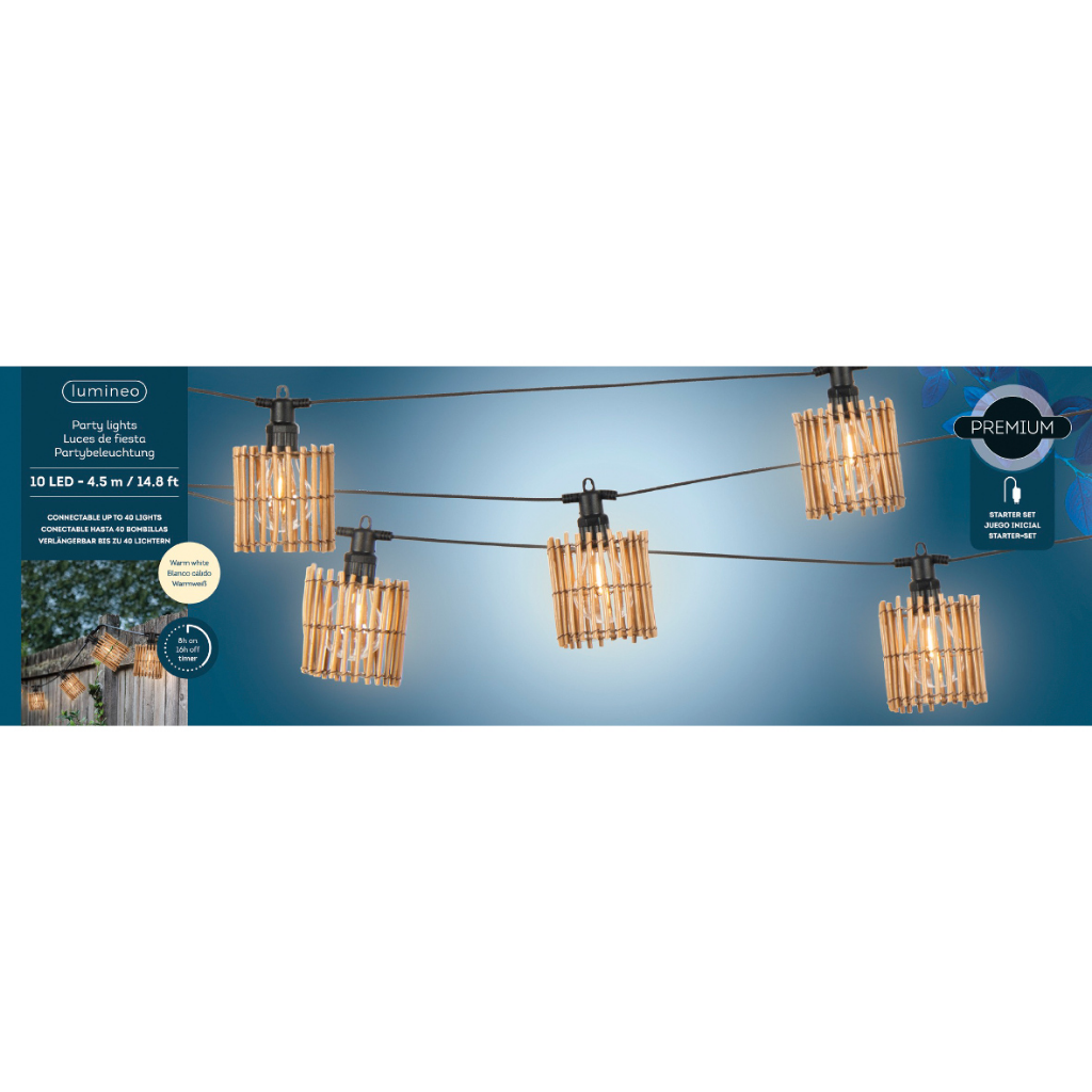 Lumineo LED partylight natural cilinder 4.5 m