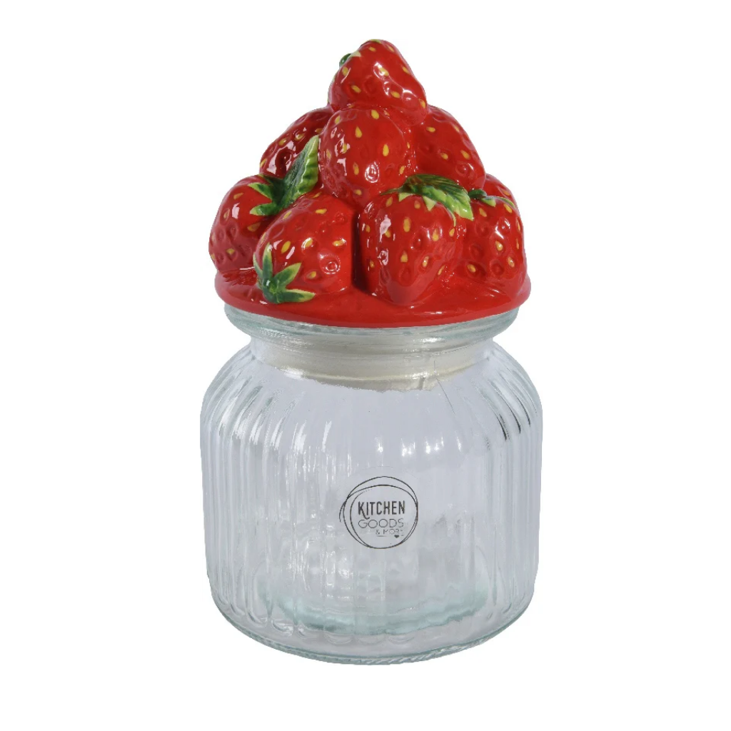 Voorraadpot Aardbei rood 11 x 19 cm