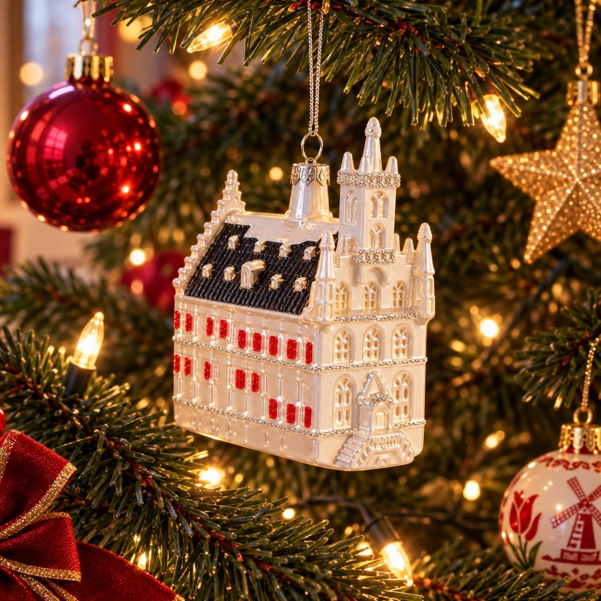 De Ballen Uit Kerstornament Gouda Stadhuis Zilver