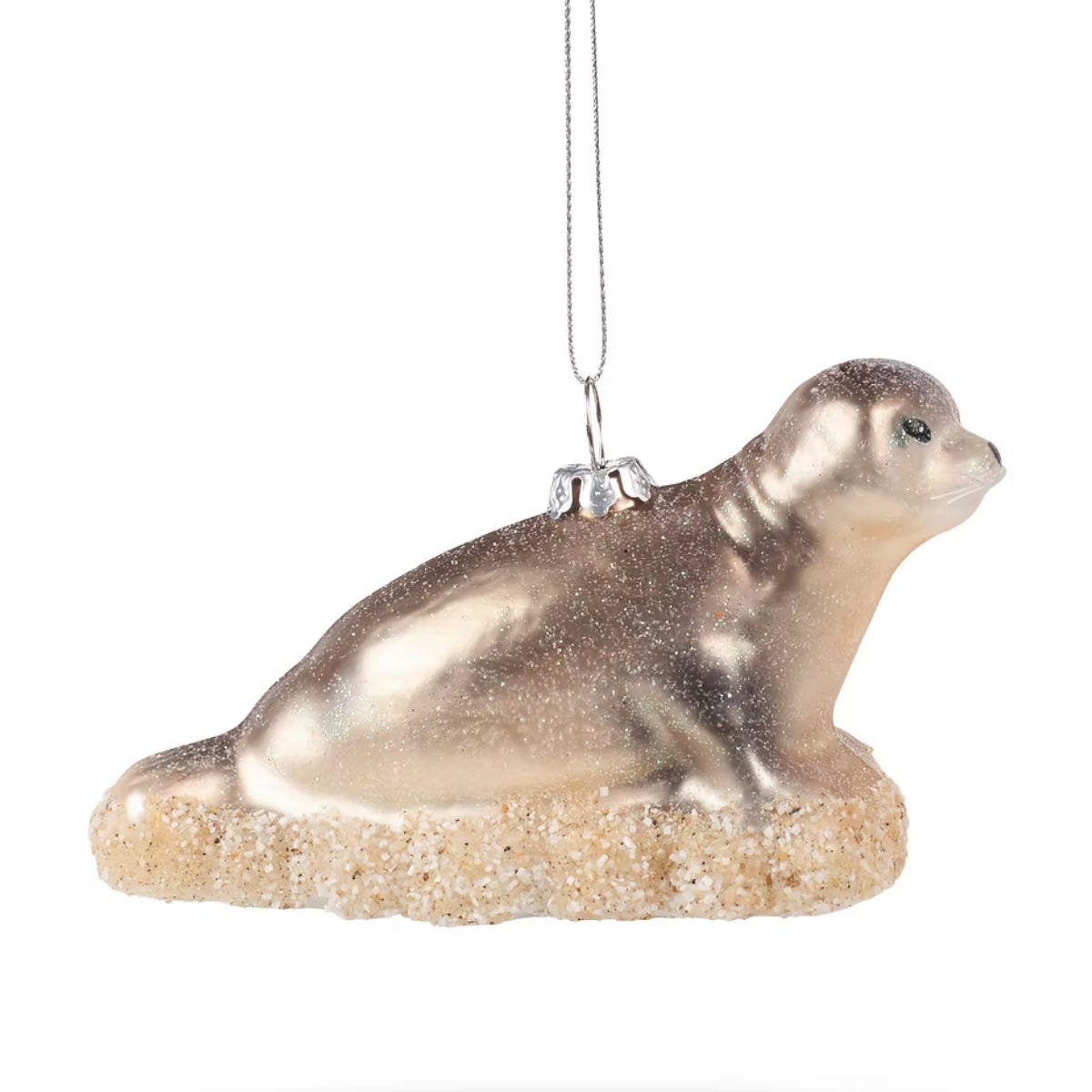 De Ballen Uit Kerstornament Zeehond Zand Zilver