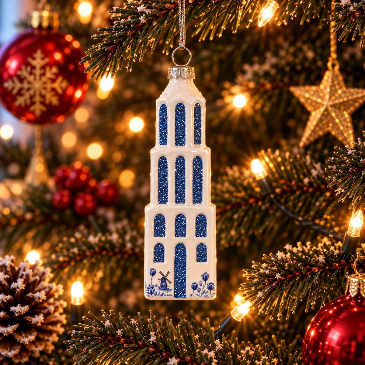 De Ballen Uit Kerstornament Domtoren Blauw