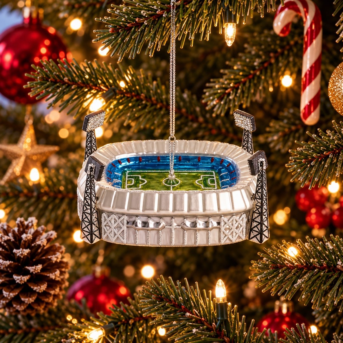 De Ballen Uit Kerstornament De Kuip Realistisch Zilver