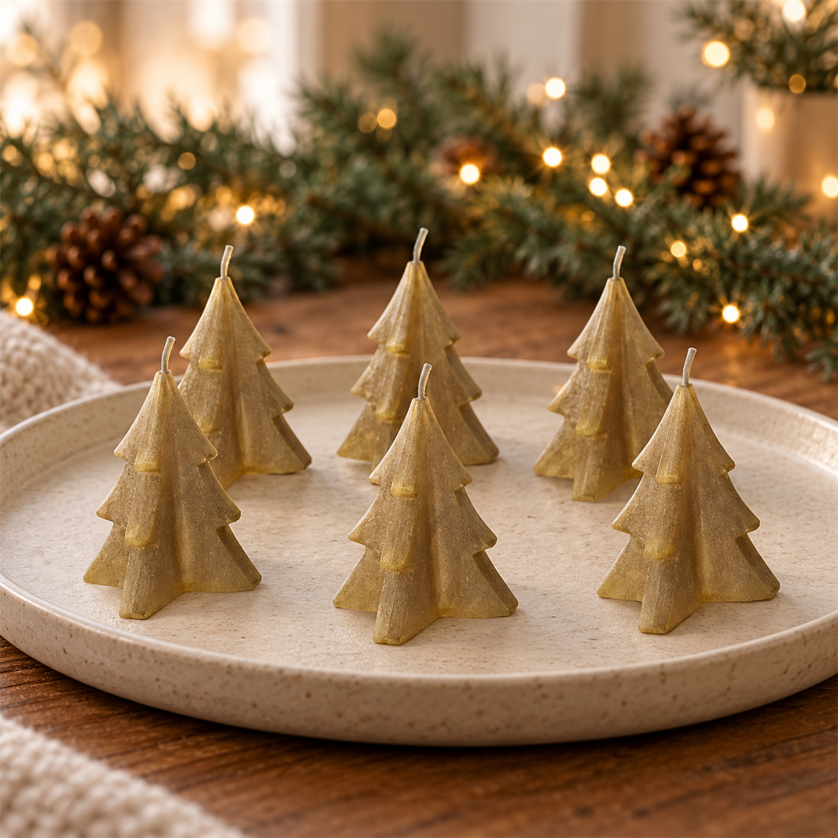 Deco Candle Tree Set Goud 6 stuks