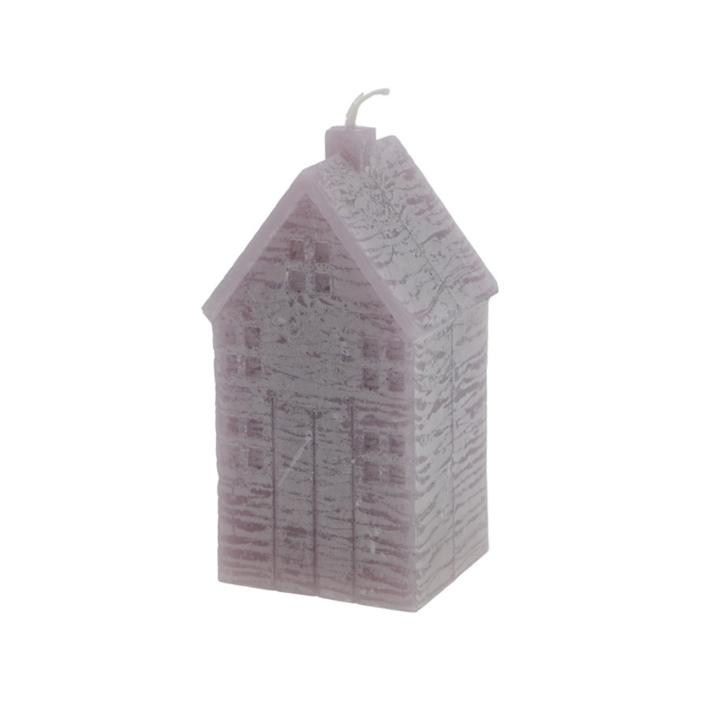 Home Society Deco Candle House paars 11.5 cm