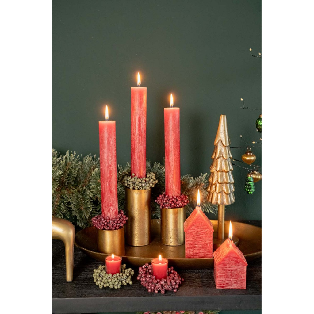 Home Society Kaars Huis S Rood 8.5 cm