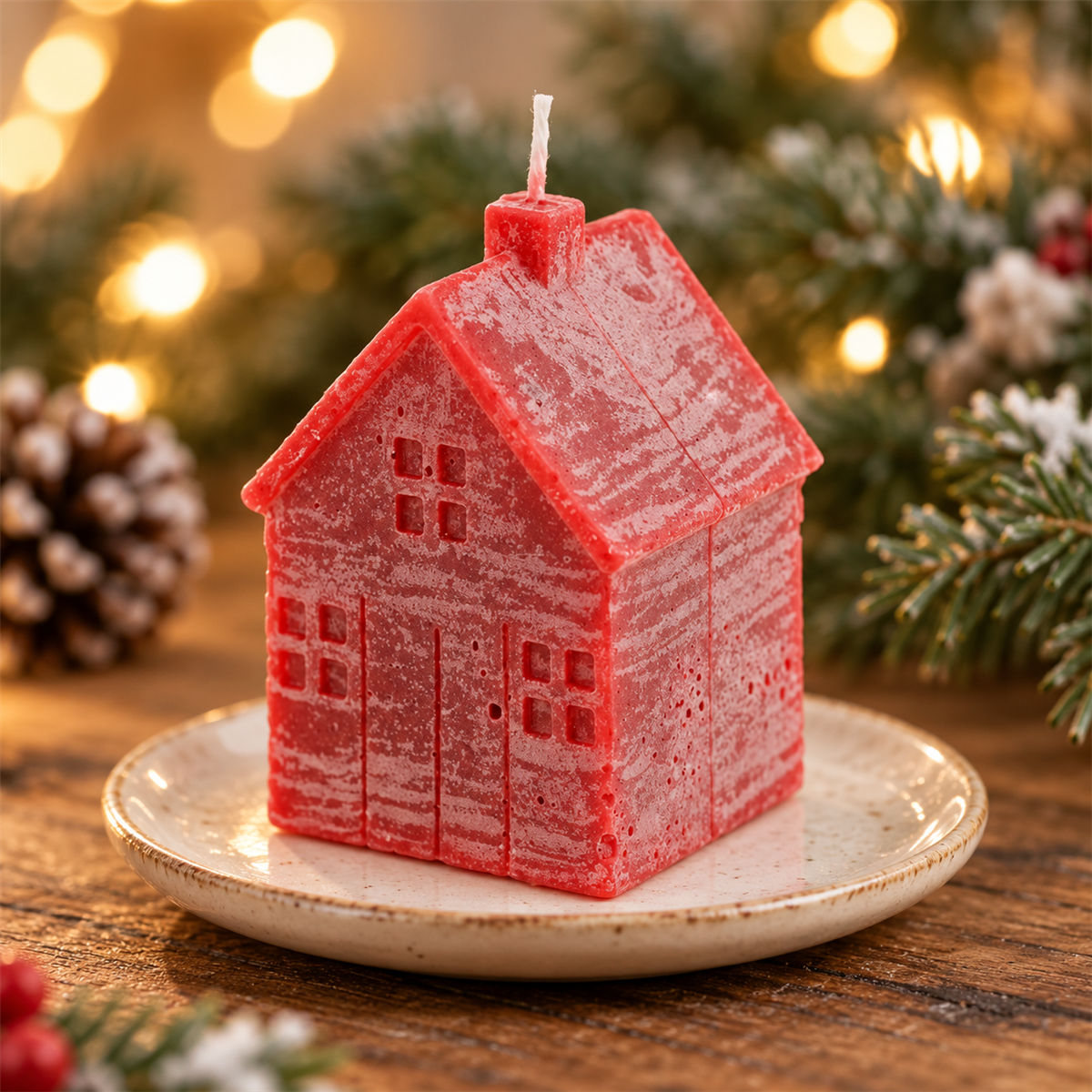 Home Society Kaars Huis S Rood 8.5 cm
