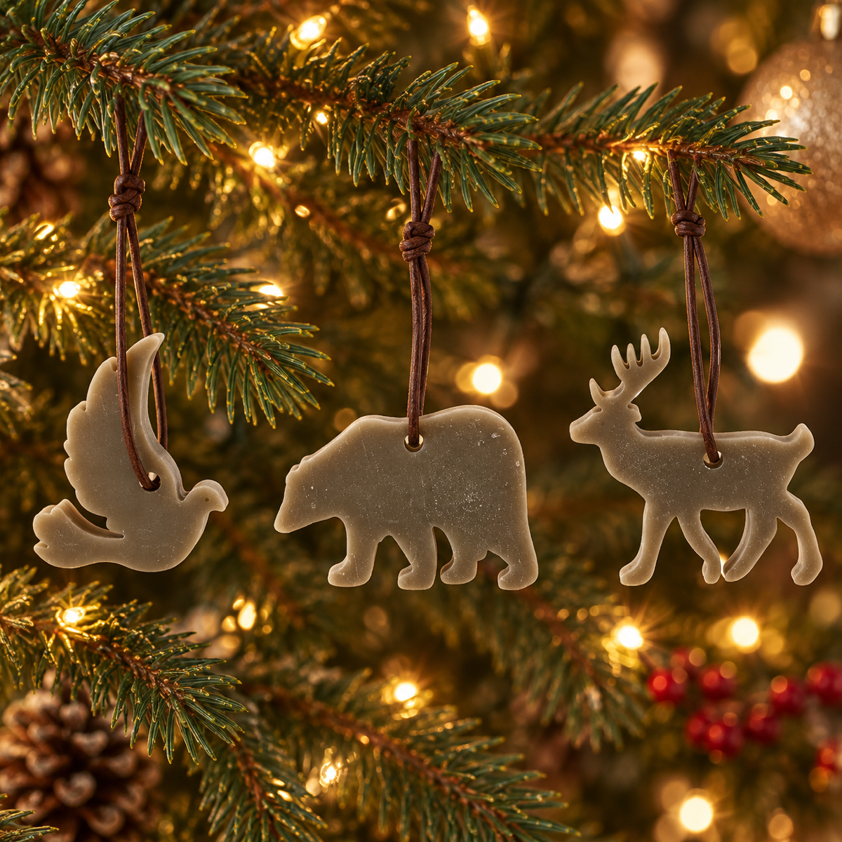 Home Society kaars ornament wax animal taupe