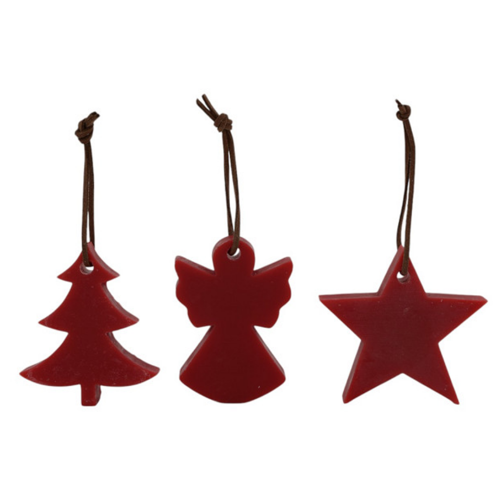 Home Society kaars ornament wax christmas rood