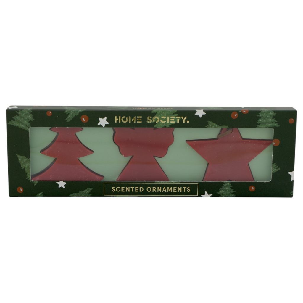 Home Society kaars ornament wax christmas rood