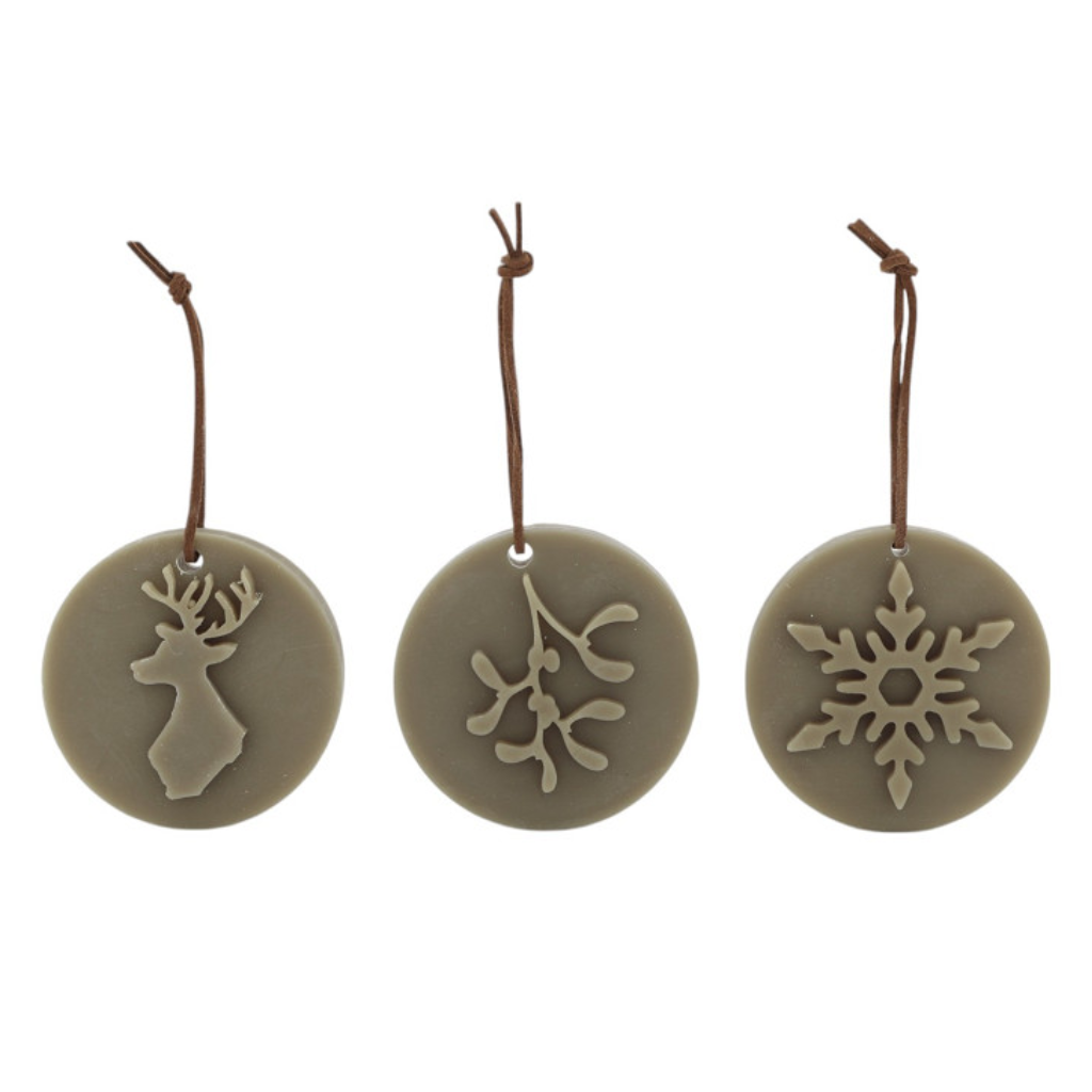 Home Society kaars ornament wax winter taupe