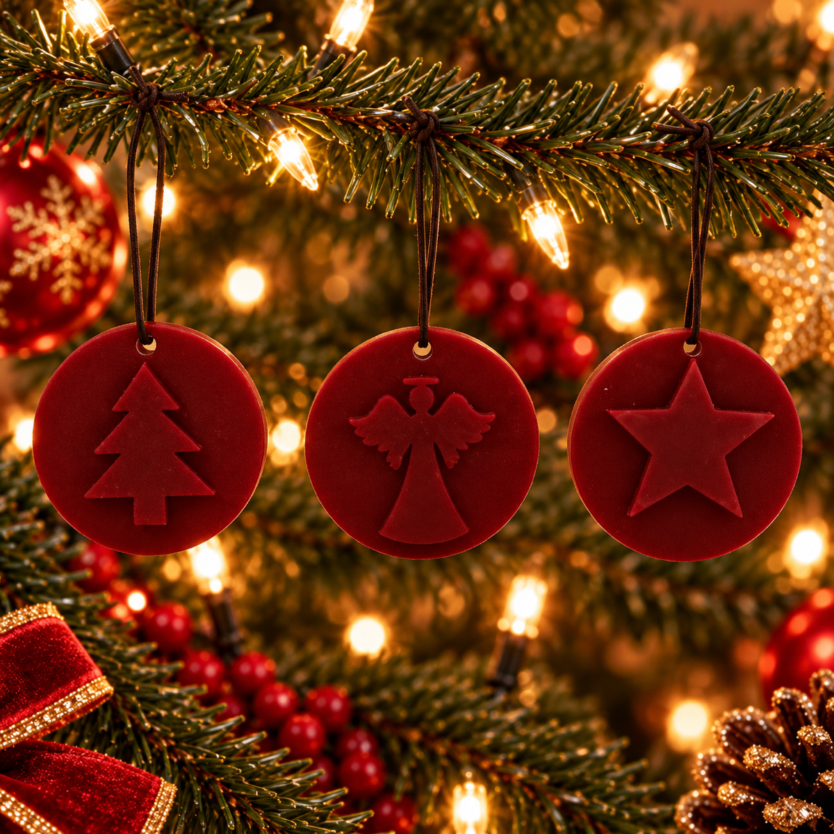 Home Society kaars ornament wax holiday rood