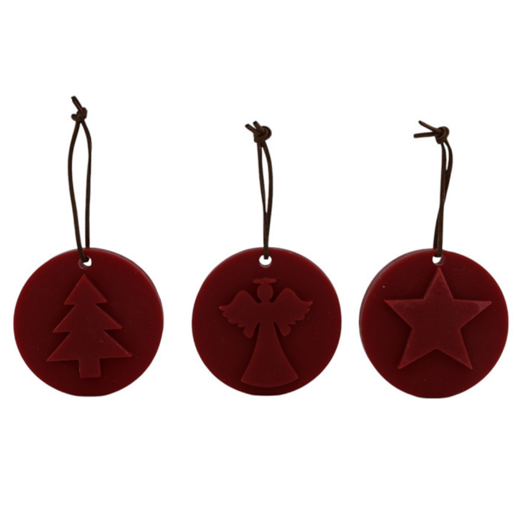 Home Society kaars ornament wax holiday rood