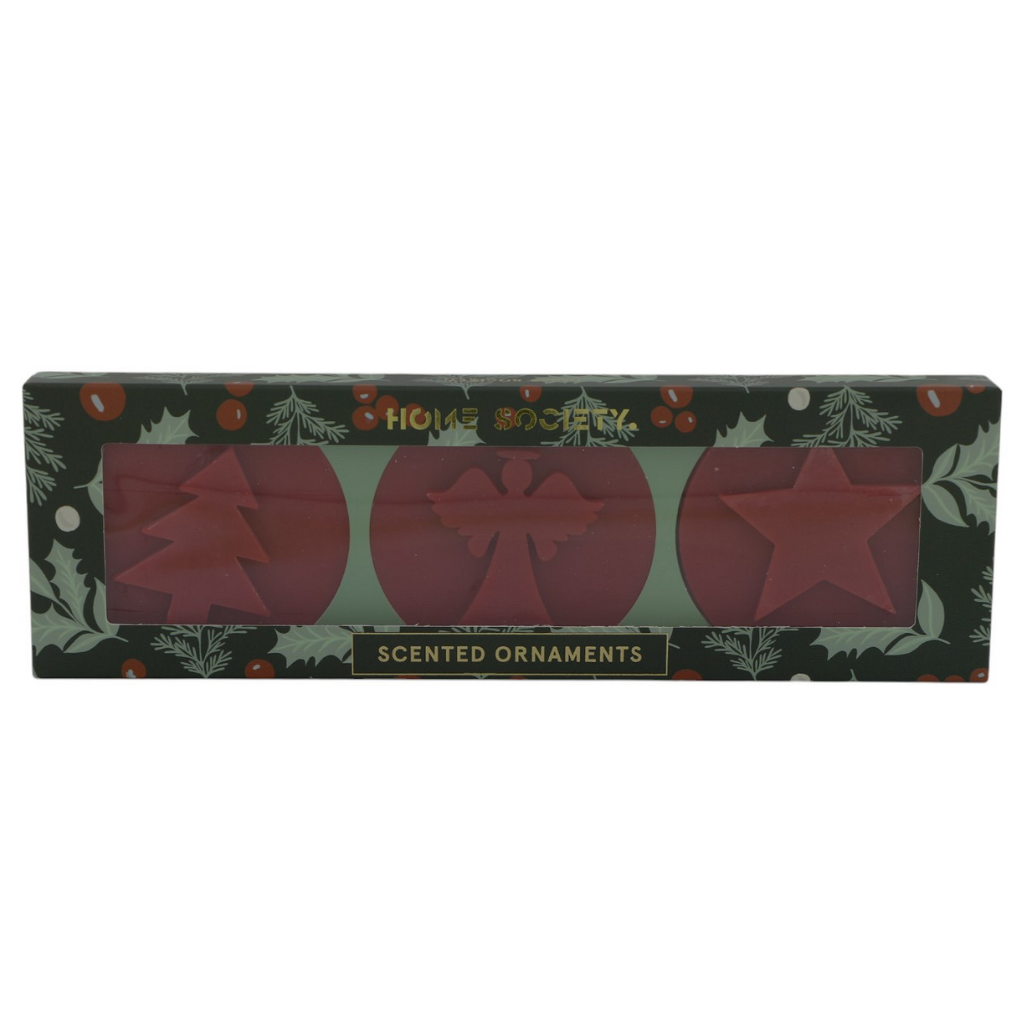 Home Society kaars ornament wax holiday rood