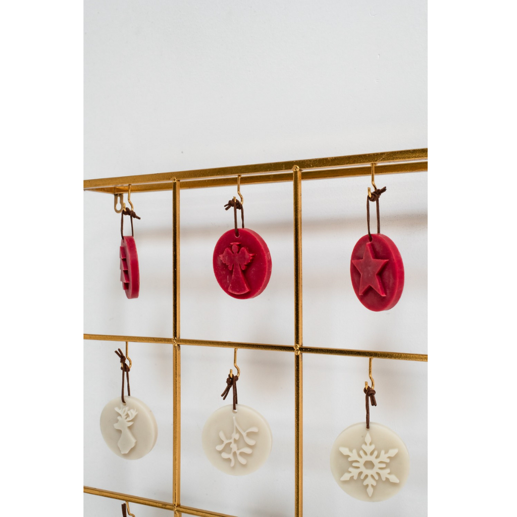 Home Society kaars ornament wax holiday rood