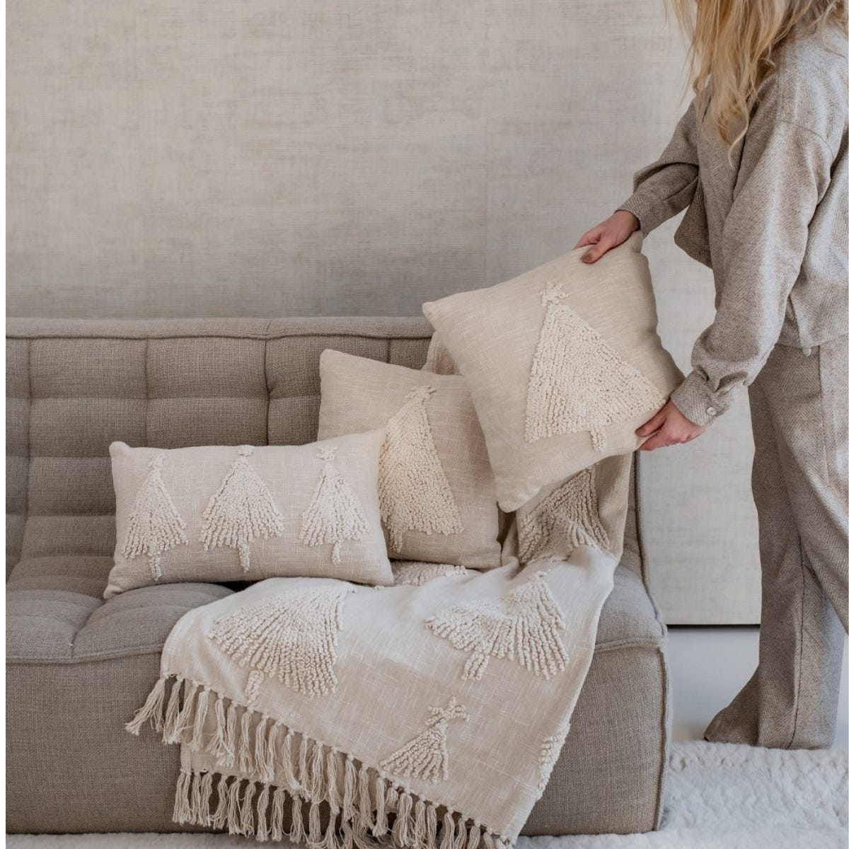 Home Society Sierkussen Tila Beige 40 x 40 cm