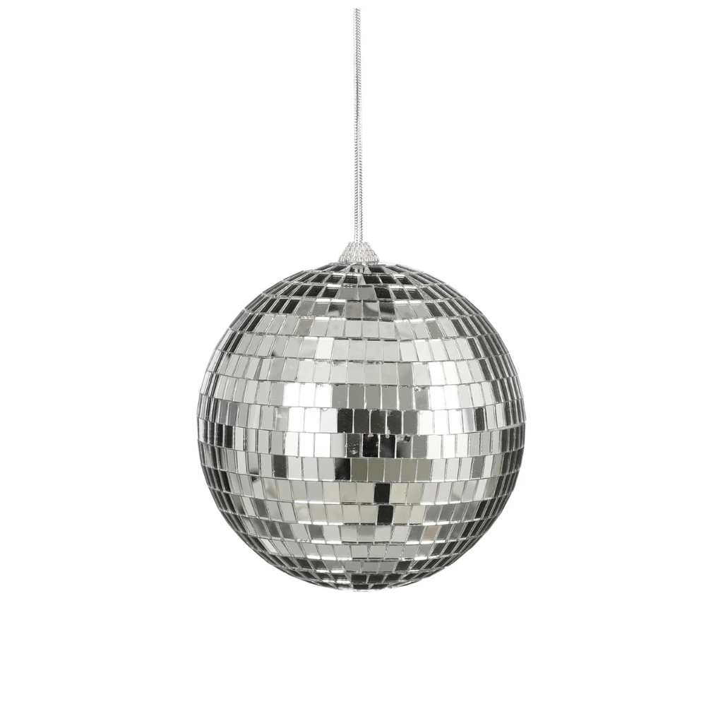 House of Seasons kerstbal Disco zilver 15 cm