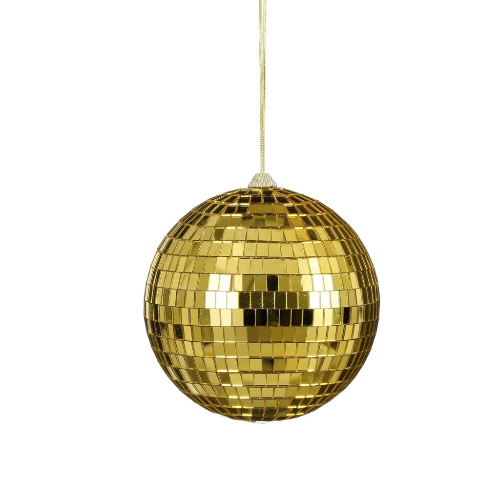 House of Seasons kerstbal Disco goud 15 cm
