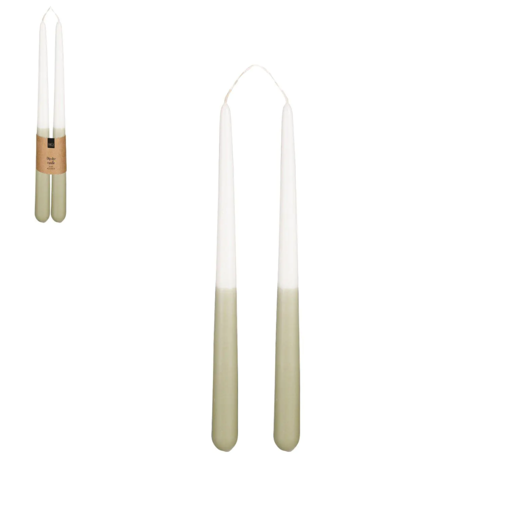 Dinerkaars Dip-dye lichtgroen 2 stuks 30 x 2.2 cm
