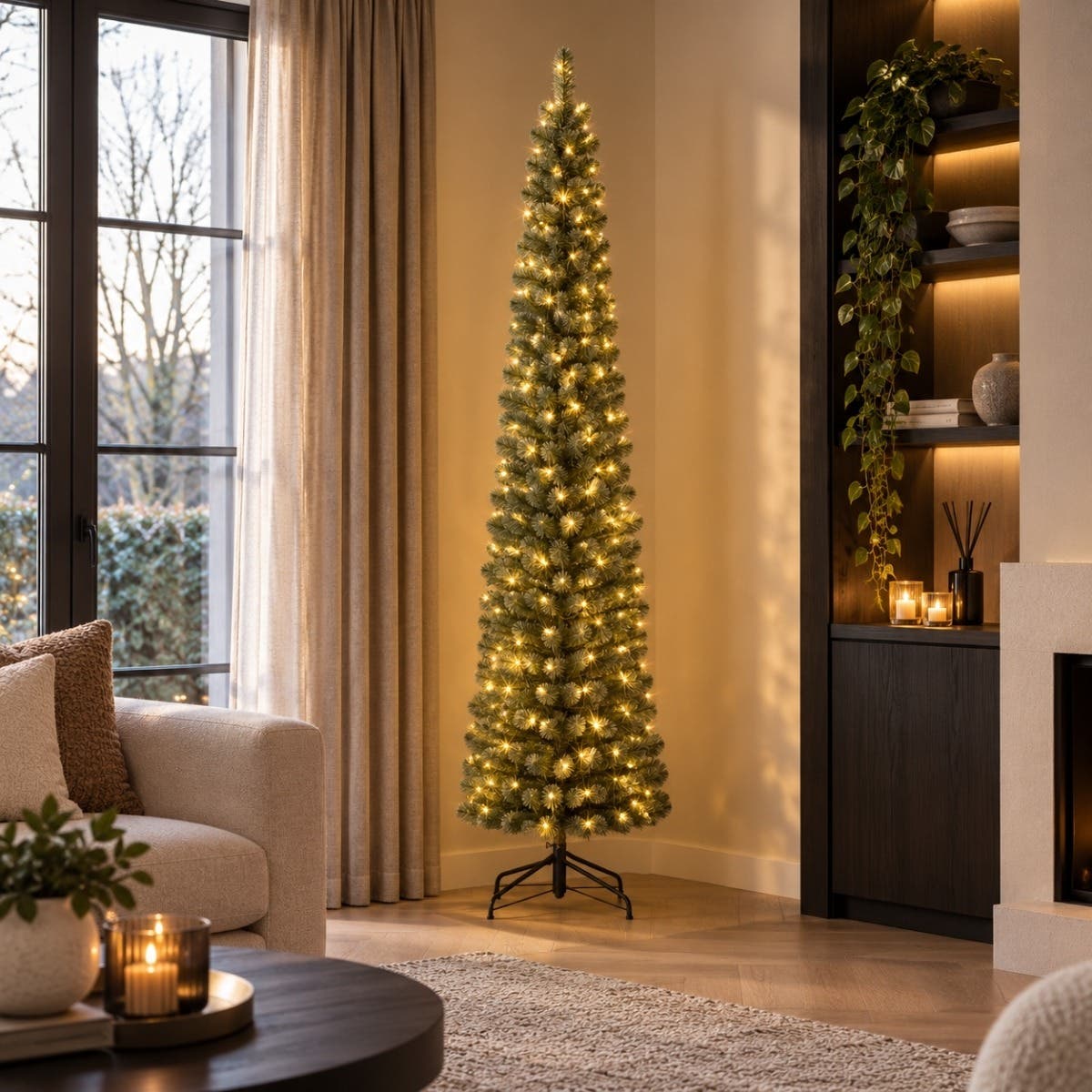 Black Box Trees Kunstkerstboom Charlton Groen met Verlichting 230 x 58 cm