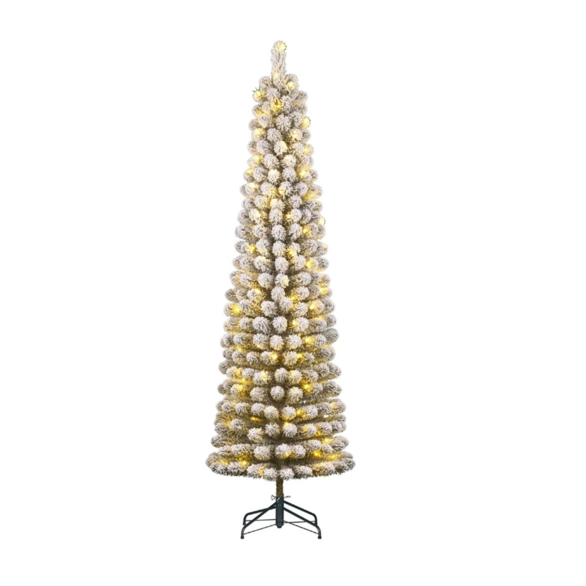 Black Box Trees Kunstkerstboom Charlton Wit met Sneeuw en Verlichting 185 x 53 cm