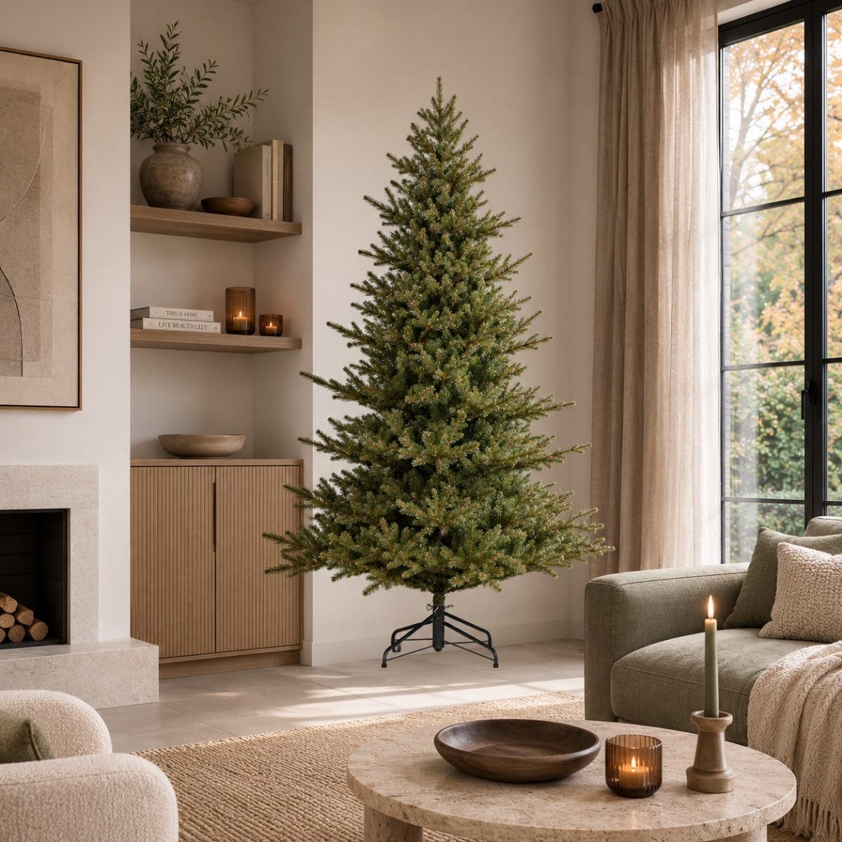 Black Box Trees Kunstkerstboom Meran Groen 215 x 137 cm