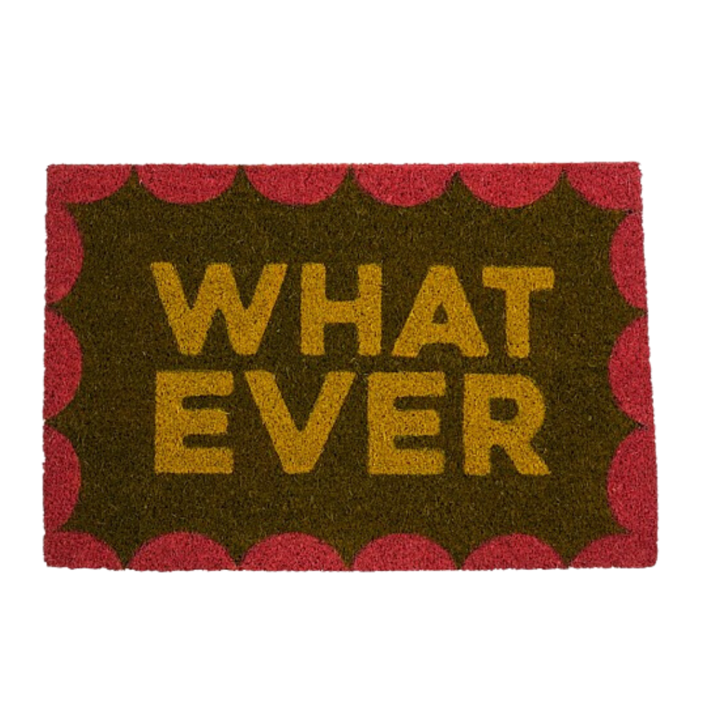 Mica Decorations deurmat whatever geel 60 x 40 cm