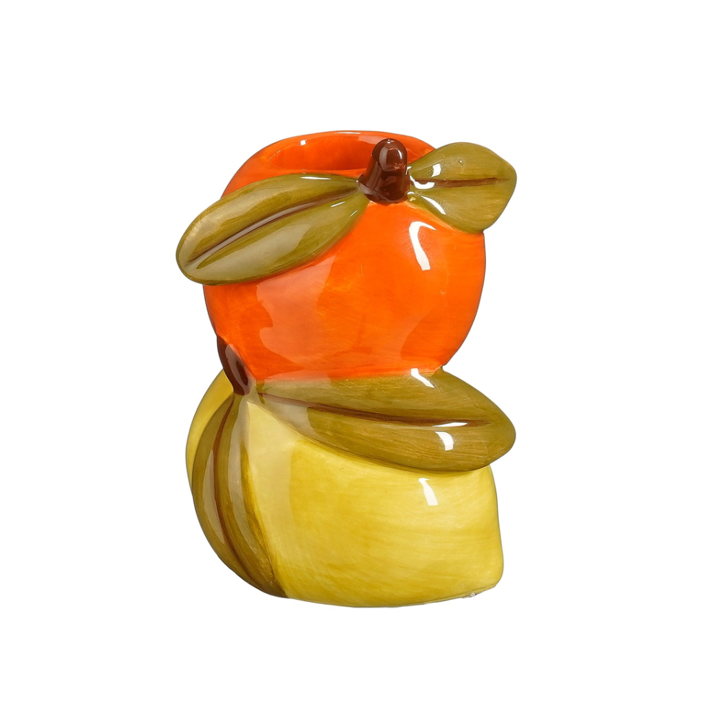 Mica Decorations Kandelaar fruit oranje 5.5 x 5 x 8,5 cm