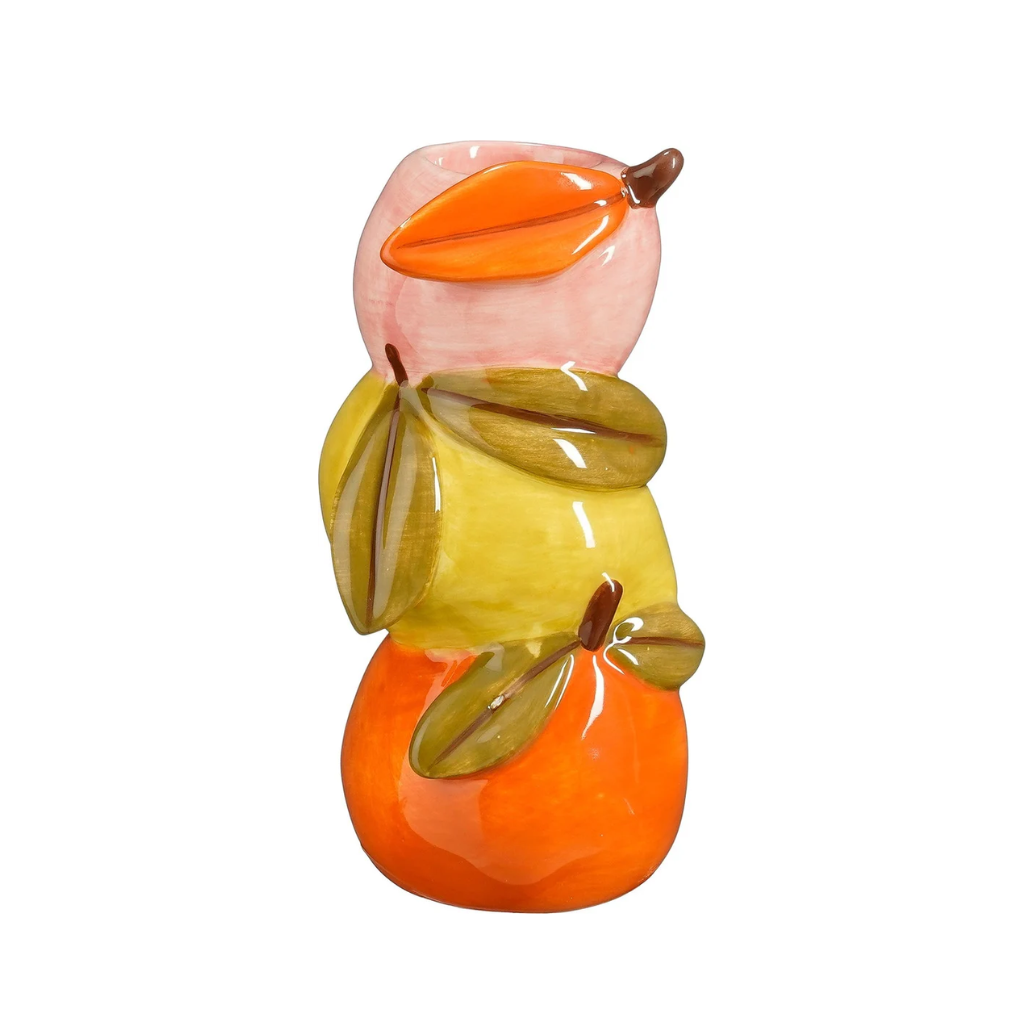 Mica Decorations Kandelaar fruit geel 6 x 5.5 x 12 cm