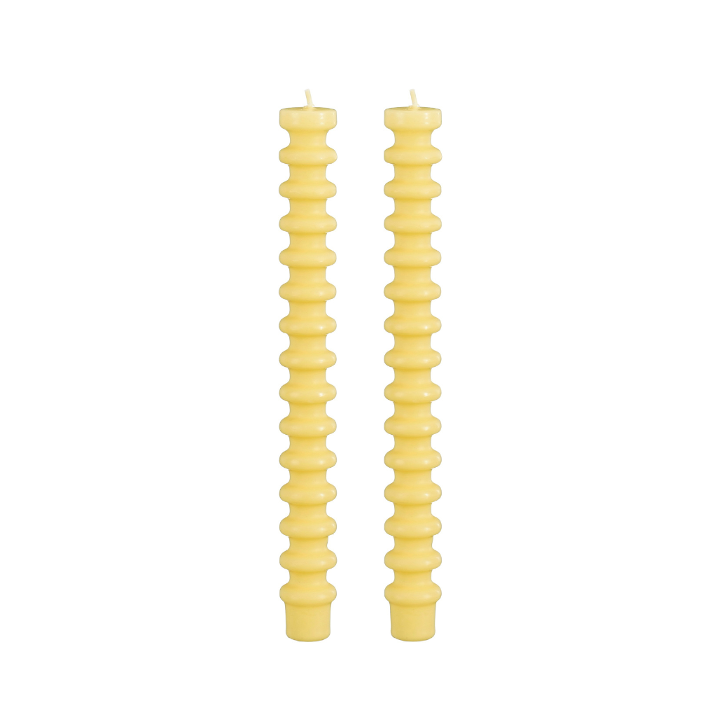 Mica Decorations Dinerkaars ribbel geel 25 cm