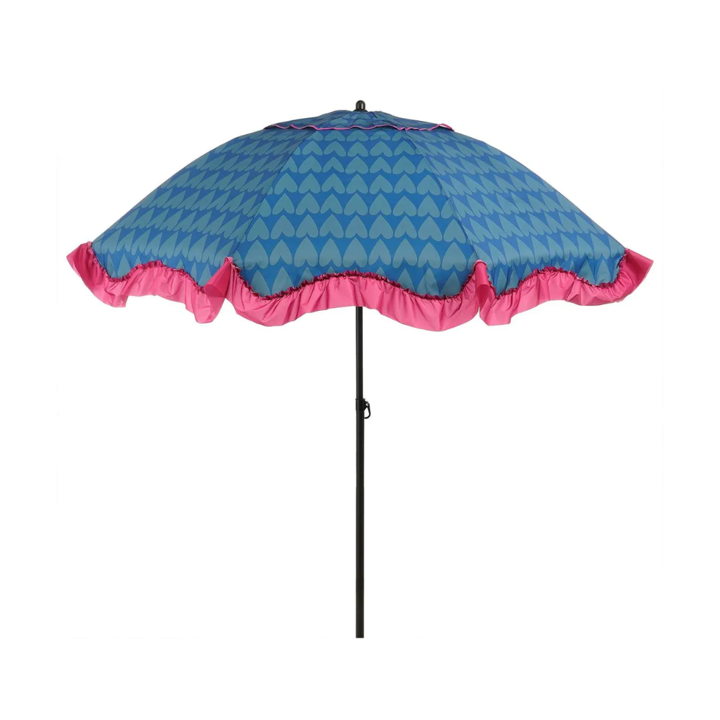 Mica Decorations Parasol Hartjes Blauw Blauw 238 x 220 cm