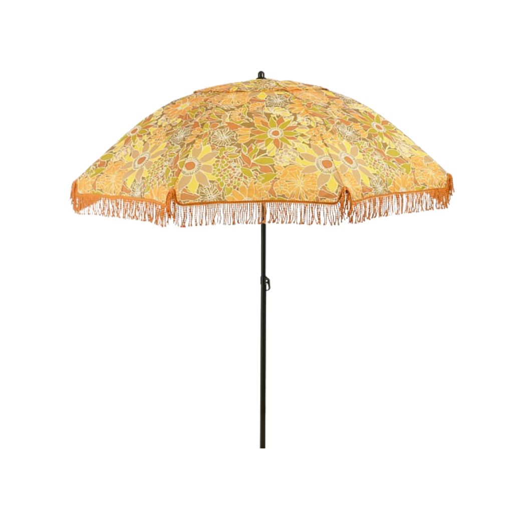 Mica Decorations Parasol bloem bruin 238 x 220 cm