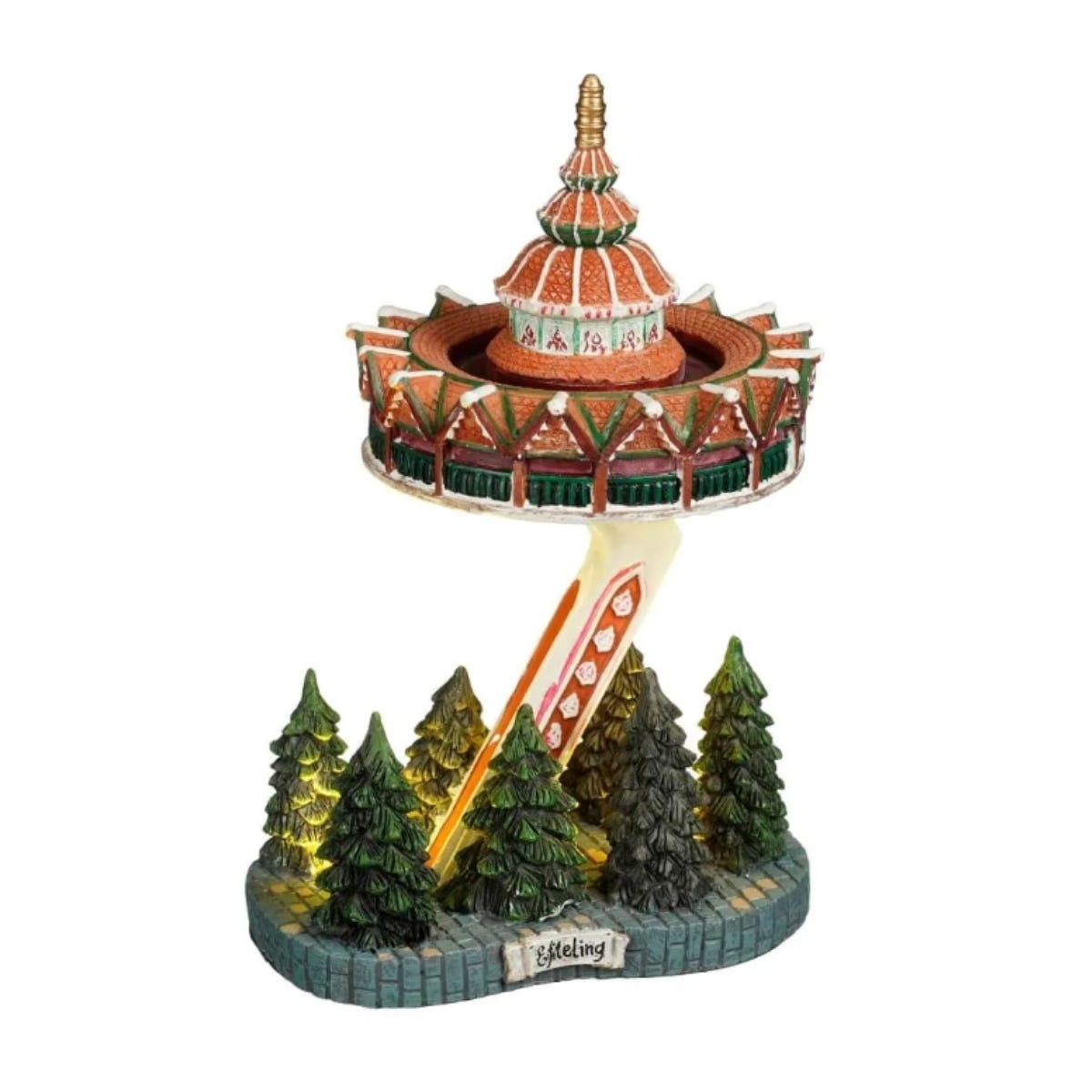 Luville Kerstdorphuisje Pagode met Verlichting 8.5 x 5.5 x 14 cm