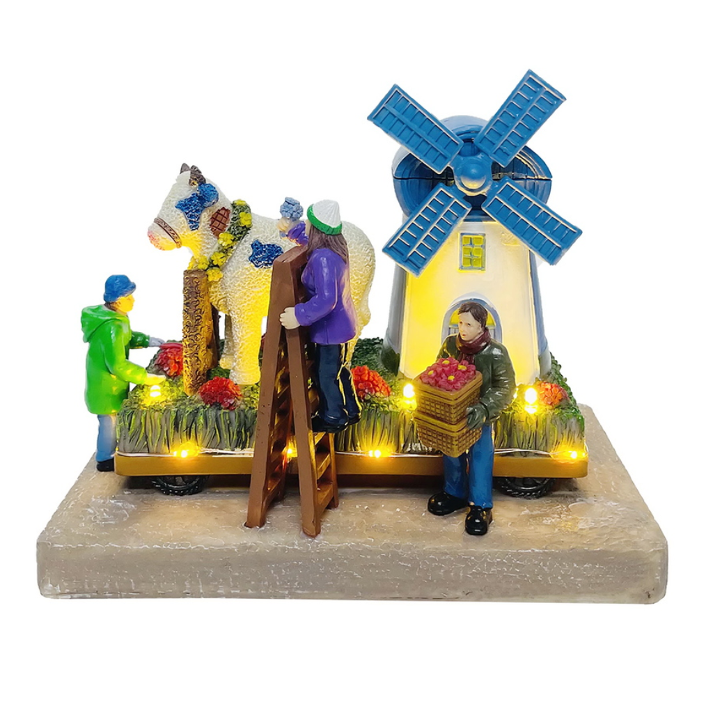 Santaville Flower Parade Cow at the Mill LED verlichting en animatie