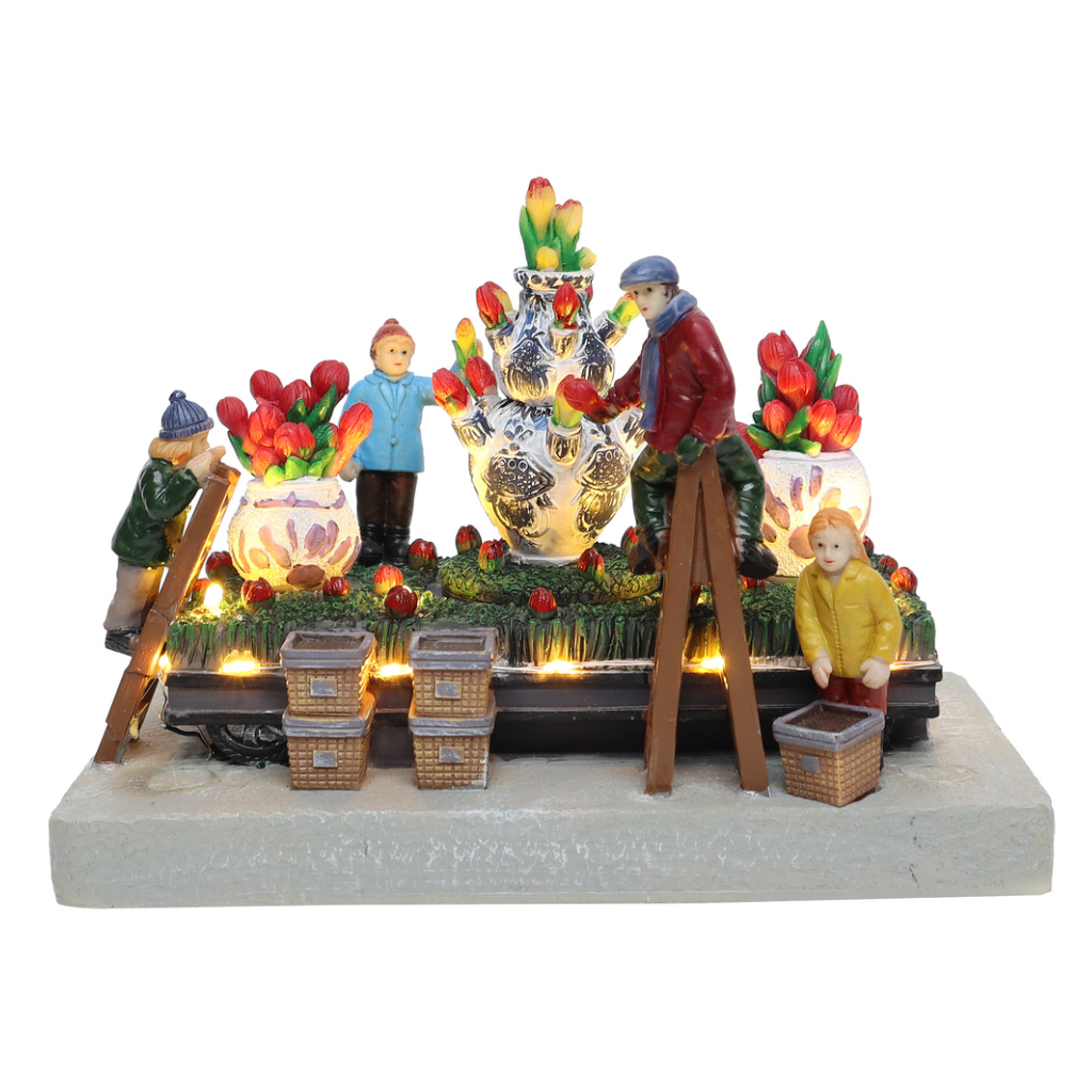 Santaville Flower Parade Delft Blue Vases LED verlichting en animatie