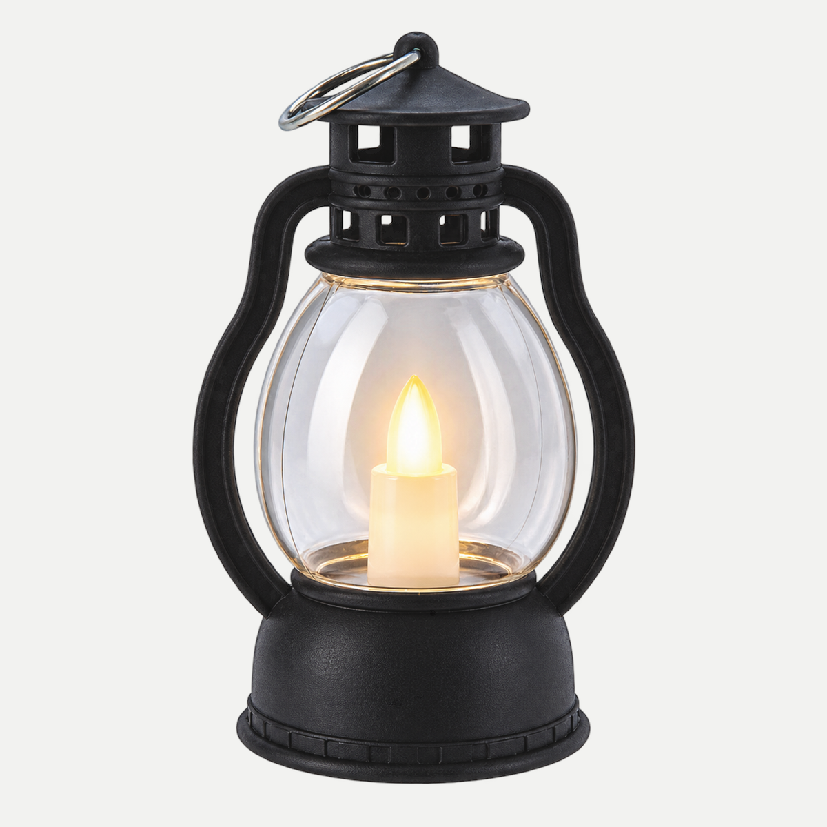 De Bosrand Verlicht Kerstfiguur Olielamp met Kaars Zwart 34.5 x 24.5 x 22.5 cm