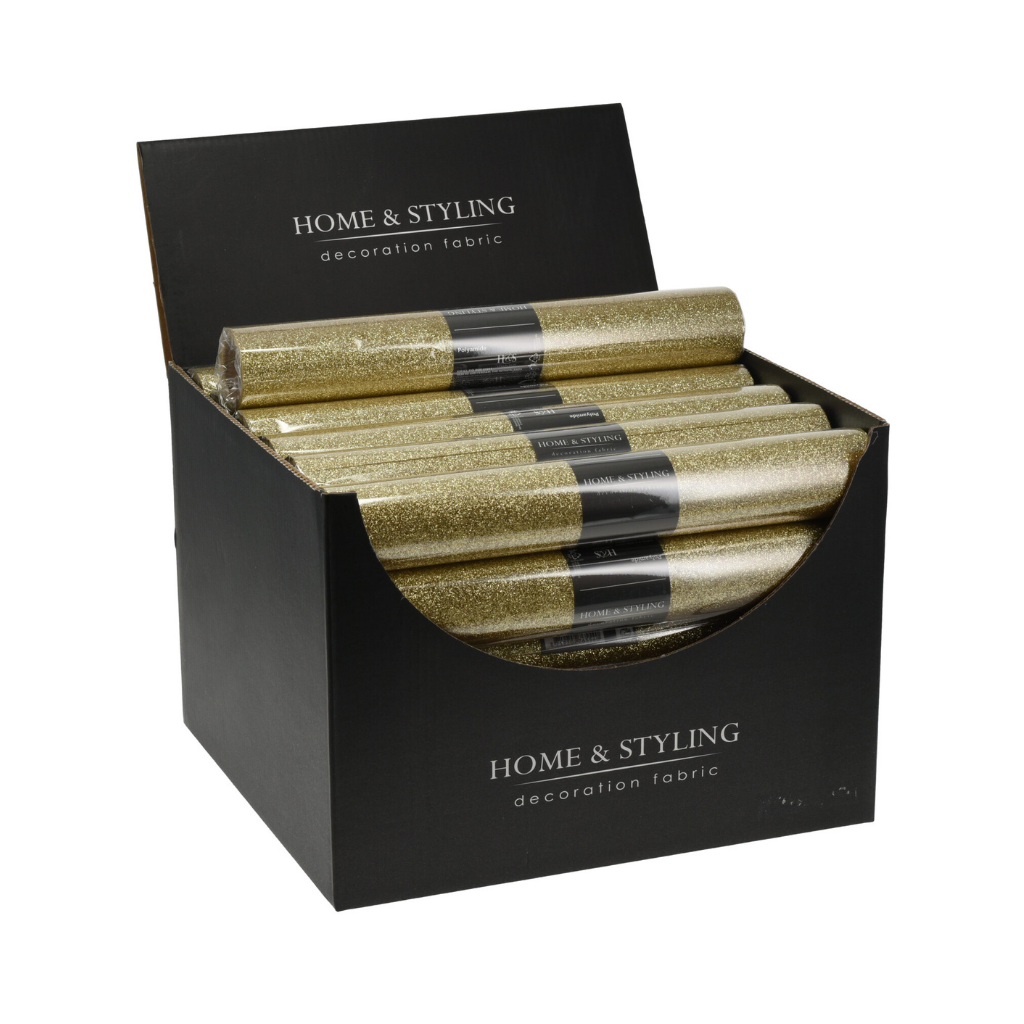 Home & Styling tafelloper organza champagne 250 x 28 cm