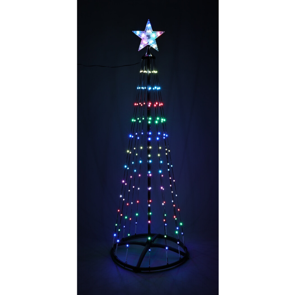 Boom zwart RGB LED verlichting 150 cm